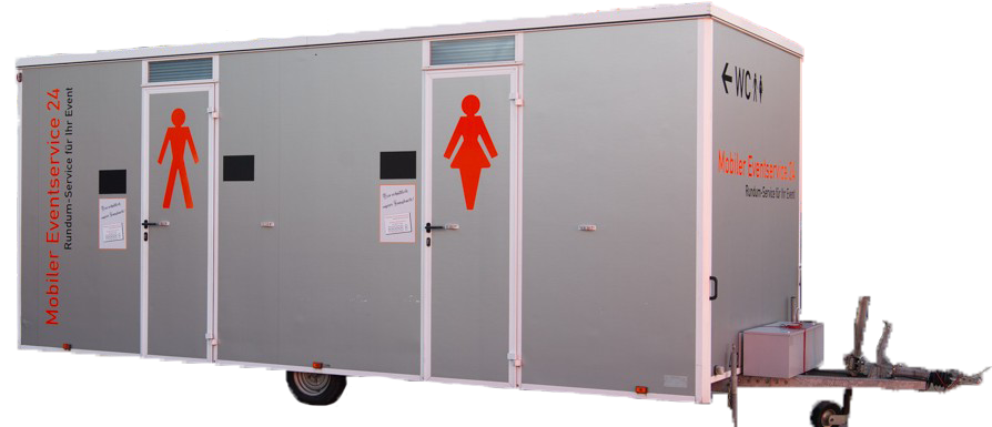 Toilettenanhänger 4+2 von Mobiler Eventservice 24 mit geschlossenen Türen